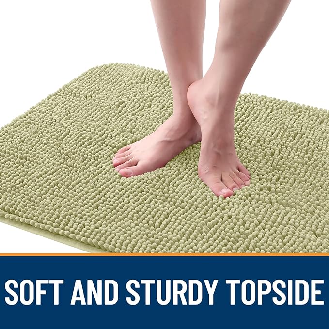 OLANLY Dog Door Mat for Muddy Paws 59x35, Absorbs Moisture and Dirt, Absorbent Non-Slip Washable Doormat, Quick Dry Chenille Mud Mat for Dogs, Entry Indoor Entryway Carpet for Inside Floor, Vanilla - Image 4
