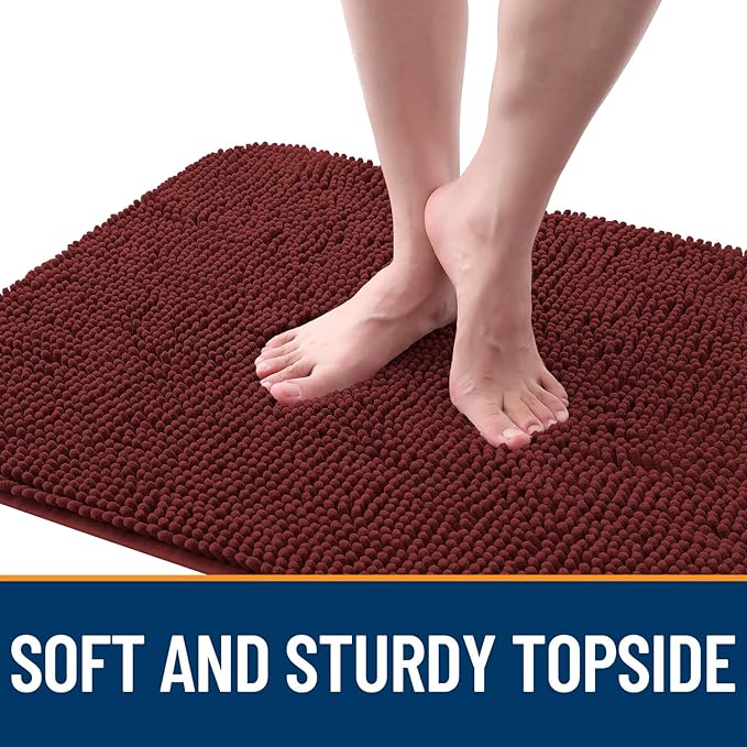 OLANLY Dog Door Mat for Muddy Paws 70x35, Absorbs Moisture and Dirt, Absorbent Non-Slip Washable Doormat, Quick Dry Chenille Mud Mat, Entry Indoor Entryway Carpet for Inside Floor, Caramel Russet - Image 4