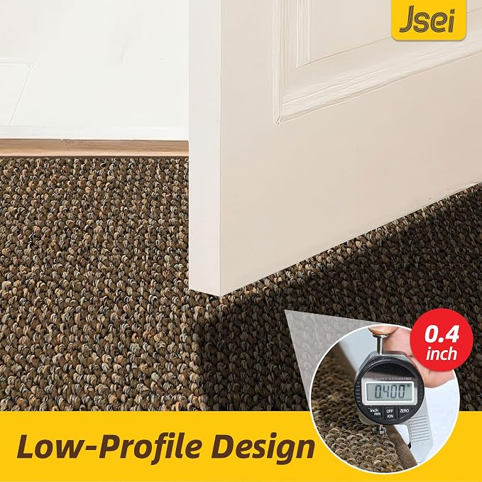 JSEI Dirt Trapper Door Mat 24"x36" Non-Slip Washable Entrance Mat, Dog Doormats, Absorbent & Fade-Resistant Floor Mats, Low Profile Welcome Mats for Entryway, Front Door, and Inside Entrance, Brwon - Image 8