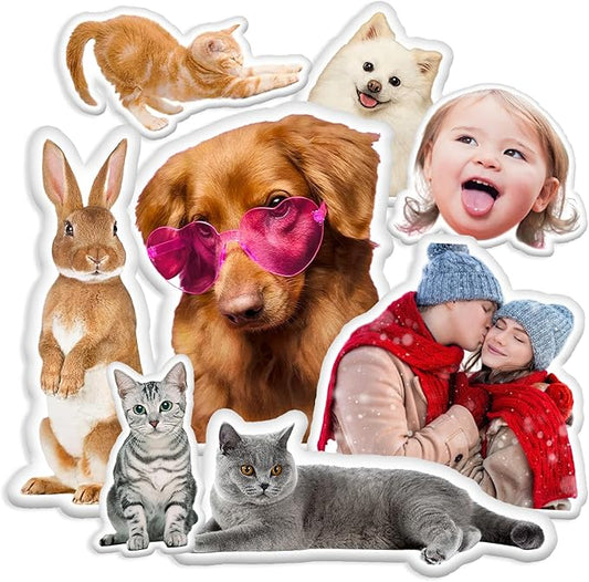 Custom Pet Pillow with Picture Personalized Photo Dog Cat Face Shaped Pillow, Double-Sided Printed Stuffed Animal Cushion for Home Sofa Decor, Memorial Gifts for Pet Lovers