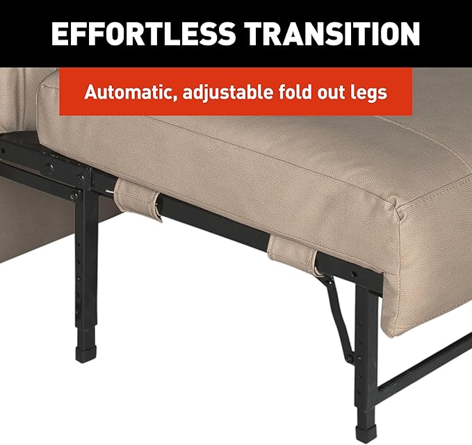 Thomas Payne Signature Heritage Series 62" Driftwood RV Clickback Sleeper Sofa with Automatic, Adjustable Fold-Out Legs, Four Reclining Positions, Easy Transition - 2024044222