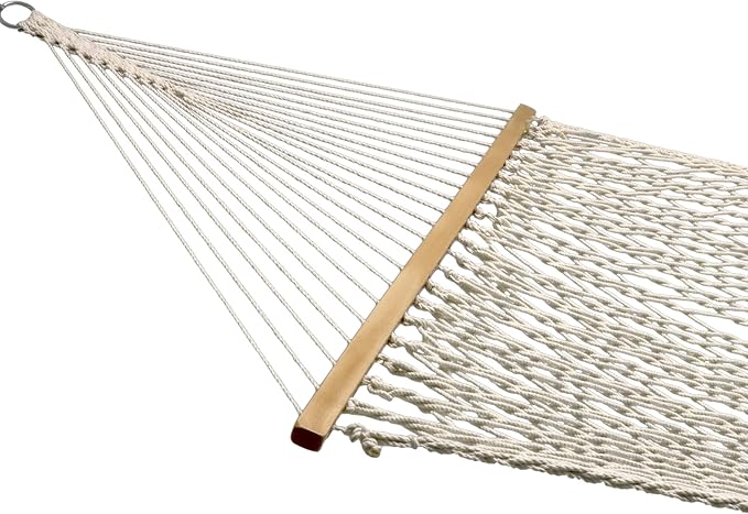 Sunnydaze Cotton Rope Hammock for Outside - 450-Pound Capacity Indoor or Outdoor Hammock with Spreader Bars - Natural - Image 9