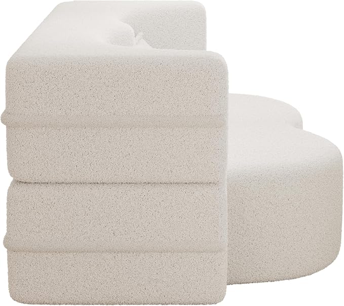78" Oversized Convertible Folding Sleeper Sofa Bed, Fold Out Floor Lounge Sofa Couch with Curved Design, Cloud Teddy Fleece Upholstered Foldable Mattress Couch Cozy Sofabed for Living Room