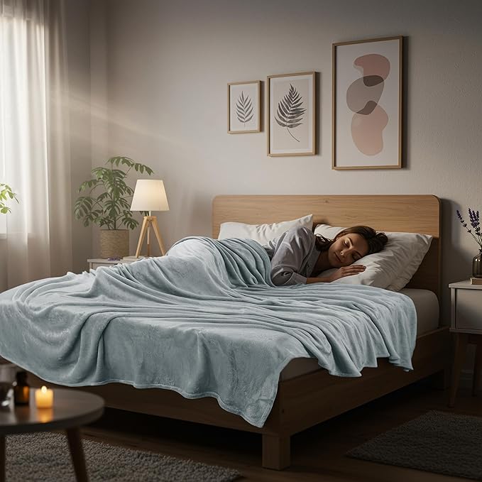 Utopia Bedding Fleece Blanket Queen Size Ash Grey (90x90 Inches) Ultra Soft Warm Lightweight Microfiber Breathable Anti-Static Cozy Bed Blanket, All-Season Home Decor Gift for Men & Women
