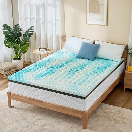 Firm Mattress Topper Twin XL Size 3 Inch, Pain Relieving Foam Bed Topper for Extra Support, 5-Zone Memory Foam&High-Density Foam Mattress Pad, CertiPUR-US Certified