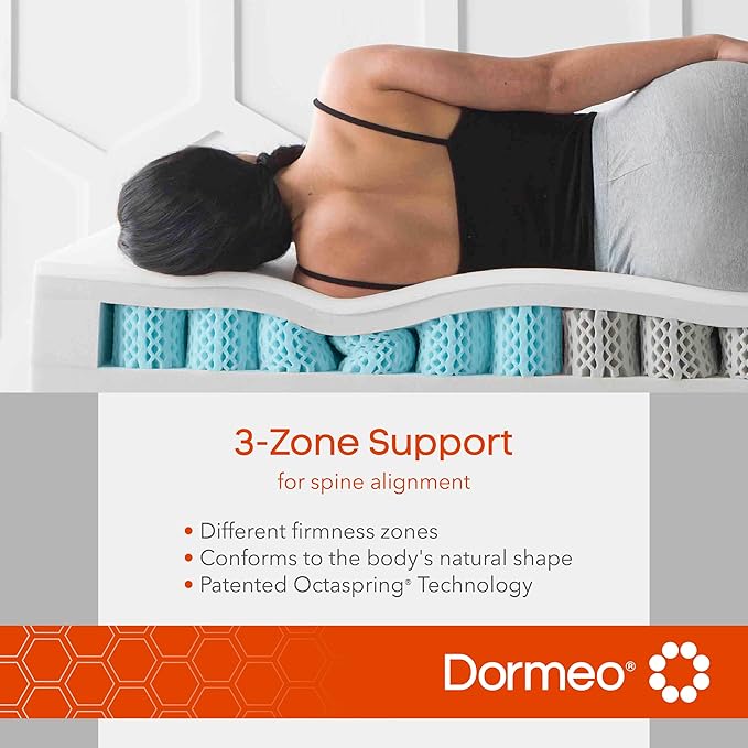Dormeo RV Short King Cooling Mattress Topper with Octaspring® Technology for Optimal Back Support, Medium Firmness