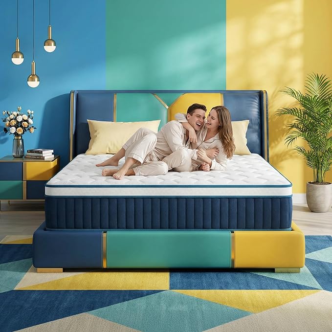 inight 12 Inch Full Size Hybrid Mattress in a Box, Medium Firm Supportive Nebulign Foam & Individual Pocket Springs, Motion Isolation, Fiberglass Free, CFR 1633 Compliant