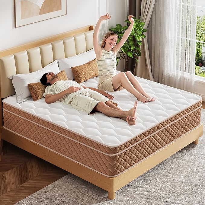 Full Mattress 12 inch, Medium Firm Hybrid Mattress with Memory Foam, Fiberglass Free, Strengthen Edge Suppor, CertiPUR-US Certified Safe Foams & Fabric, Full Size Mattress in a Box
