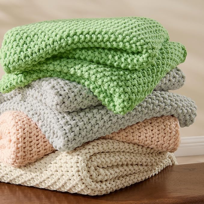 BEDELITE Chunky Cable Knit Throw Blanket, Acrylic Chunky Knitted Blankets, Super Soft Cozy Woven Grey Twin Blanket for Sofa Couch Bed Room Home Decor, Gift for Women, 60"x80"
