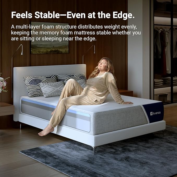 Avenco 10 Inch Full Size Mattress with Open-Cell Foam for Breathable Comfort, Gel Memory Foam Full Mattresses with Removable Cover, CertiPUR-US Certified Mattress in a Box
