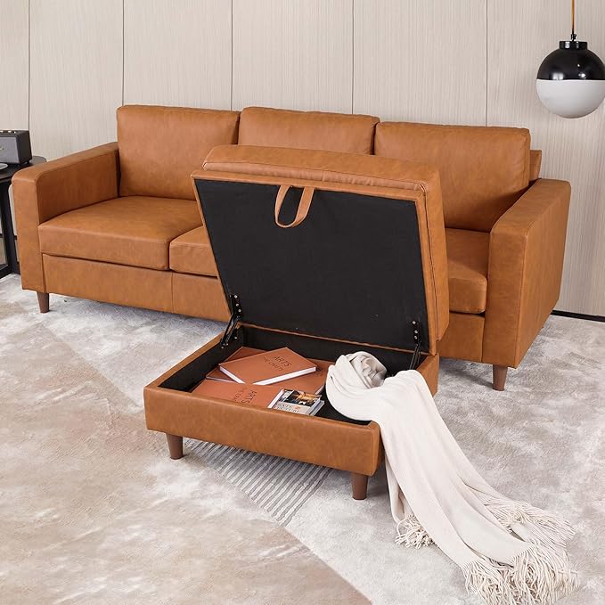 GarveeHome Storage Ottoman Module for Modular Sectional Sofa, Square Ottoman Module for Sectional Sleeper Sofa