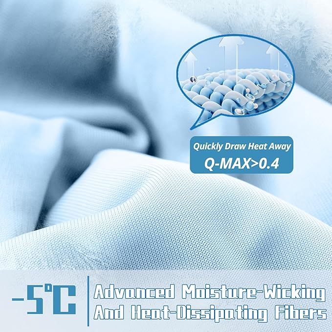DOWNCOOL Cooling Comforter Twin Size, Blue Cooling Blanket for Hot Sleeper, Lightweight & Breathable Blanket for Night Sweats,Dual-Side Cooling Summer Bedding,68"X90"