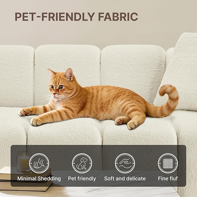 84" Boneless Couch No Assembly Required Loveseat Sofa Modern Deep Seat Cloud Couch Modern Compressed Sofa Oversized Upholstered 3-Seater for Living Room Bedroom