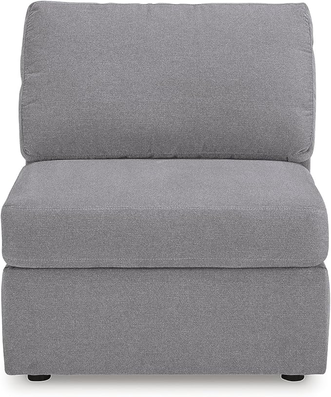 Signature Design by Ashley Modmax Stain Resistant Urban Modular L-Shaped 4-Piece Sectional with Reversible Cushions, Removable Covers and 3 Accent Pillows, Light Gray