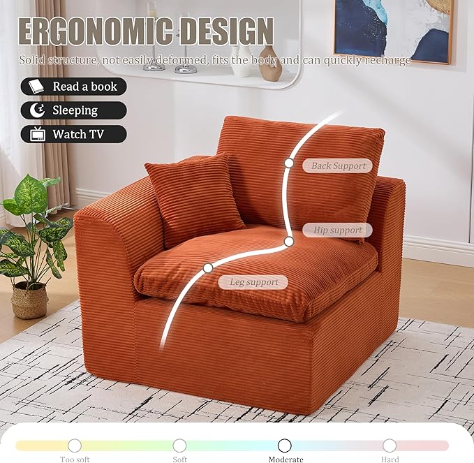 80.3" Cloud Loveseat Boneless Sofas for Living Room, 2 Seaters Modular Foam Cloud Sofa Couches, 2 Seat Compression Foam Couch with Toss Pillows, No Assembly Required