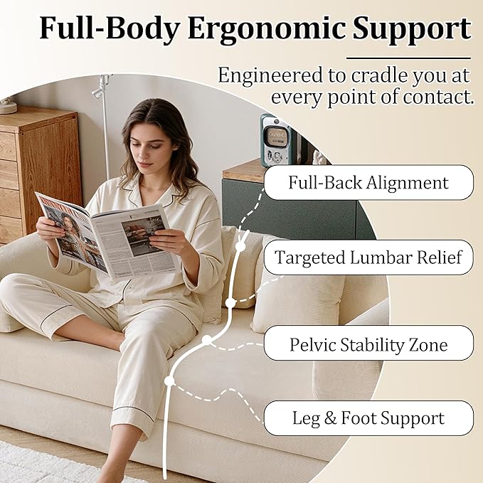79'' Convertible Compressed Corduroy Folding Cloud Sofa Bed, 5 in 1 Modern Modular Boneless Pull Out Loveseat Sleeper in a Box, No Assembly Floor Mattress Futon Couch for Home, Beige, Pillows, King