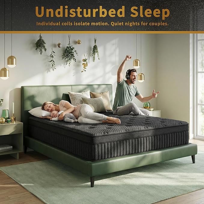 Twin Size Mattress - 14 Inch Twin Mattress- Hybrid Memory Foam Mattress,Pressure Relief, Cooling Breathable Cover, CertiPUR-US Certified, Bed-in-a-Box
