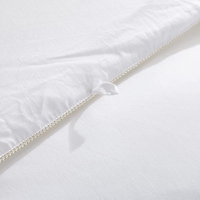 Luxurious Oversize California King Size Hard-to-FIND 75 Oz Fill Weight Goose Down Alternative Comforter, 600 Thread Count 100% Egyptian Cotton Cover, 700 Fill Power, Solid White Color
