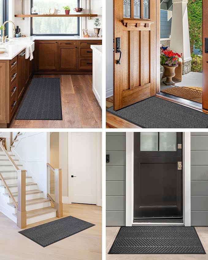 Front Door Mat Indoor Outdoor Entrance, 3' x 10' Heavy Duty Doormat for Entryway, Absorbent Low Profile Welcome Mats Non-Slip, Trap Dirt Durable Mats for Home, Patio, Garage - Image 9