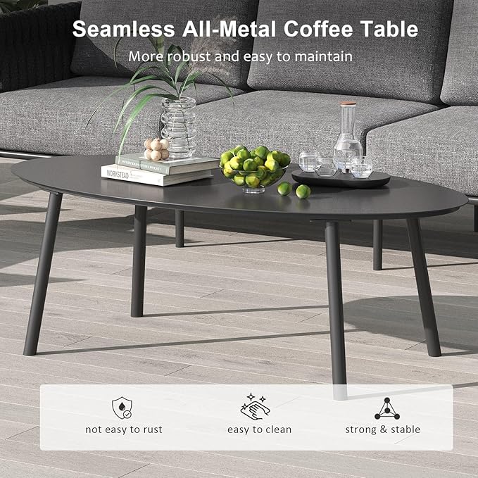 LayinSun 4 Piece Outdoor Furniture Set with Coffee Table, Modern Rope Woven Patio Conversation Sofa Set with Olefin Braid and Deep Seating