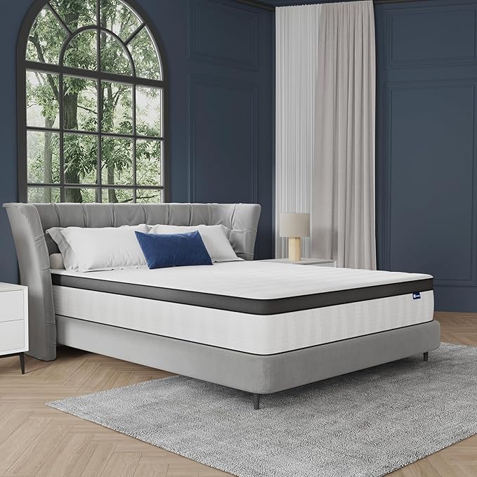 Avenco 12 Inch Queen Mattress in a Box, Medium Firm Independent Pocket Springs Mattresses for Motion Isolation, Strong Edge Support, CertiPUR-US Certified