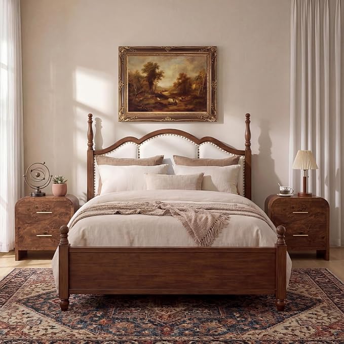 Night Stand [Unique Curved Profile] [FSC-Certified Wooden Board] 2-Drawer Nightstand 24" H Metal Handle Modern Sturdy Bedside Table Side Table End Table - Image 9