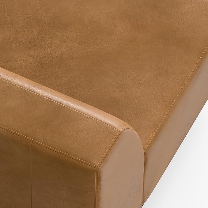 SIMPLIHOME Rex Right-Arm Sofa Module in Full-Grain Genuine Leather, Sienna, 44-inches Wide, Handcrafted Modern-Style Right-Arm Accent Chair for Living Room and Family Room