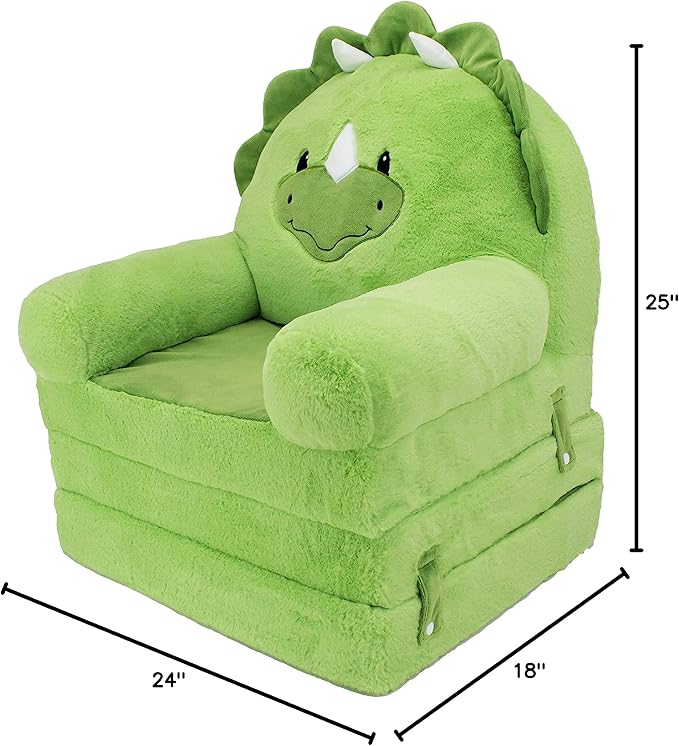 Soft Landing - Elite Seats - Premium Character Sofa Seat & Transformable Fold-Out Lounger with Carrying Handle – Dino