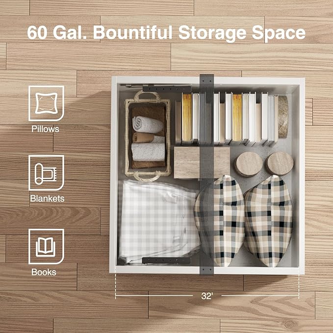 Vabches 35.4" Lift Top Coffee Table with Storage, Farmhouse Square Coffee Tables for Living Room, Center Table with Charging Station and Hidden Space, White