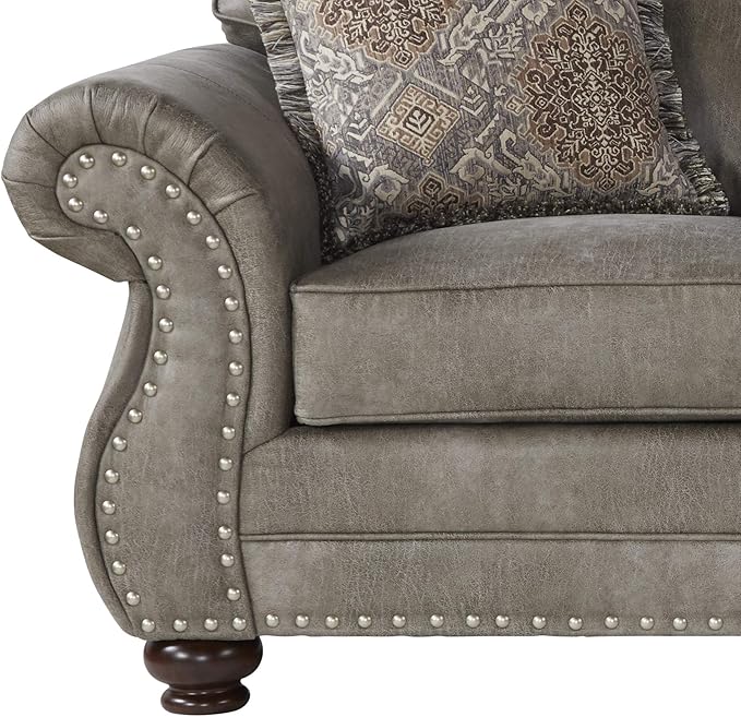 Roundhill Furniture Leinster Love Seats, Gray