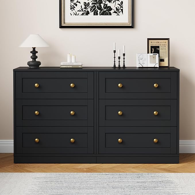 RoyalCraft Black 3 Drawer Dresser Set of 2, Small Dresser for Bedroom, Wood Nightstand with Drawers, Modern Chest of Drawers for Closet, Living Room, Entryway by Bringyoubetterlife