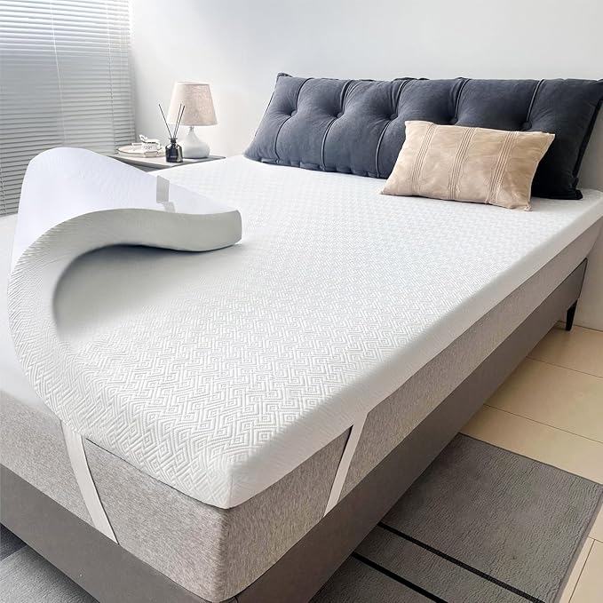 Airensky 3 Inch Memory Foam Mattress Topper, Cooling Gel Infused High Density Cal King (72"x84") Topper with Removable Washable Cover, Bed Topper for Pressure Relief Back Pain, CertiPUR-US Certified
