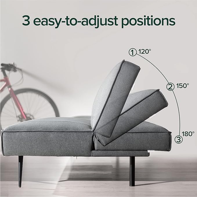 Zinus Quinn Sleeper Sofa, Convertible Sofa, Futon Sofa Bed, 2 in 1 Folding Sofa Bed for Apartments, Guest Rooms, and Compact Spaces