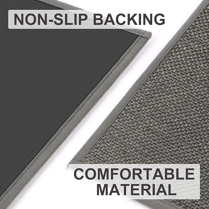 LEKEEPGO Door Mat 24"x47", Non Slip Door Mat Indoor Entrance, Rubber Backing Indoor Door mats Washable Absorbent Low-Profile Doormat Front Entryway Entry Resist Dirt Inside Door Mats, Grey - Image 3