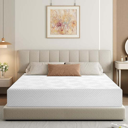 King Size Mattress 6 Inch, Firm Memory Foam Mattresses in a Box for Back Pain Relief, Pressure Relief Cool Sleep with Gel Foam, Removeable Fiberglass Free Cover, CertiPUR-US Certified 80"x 76"