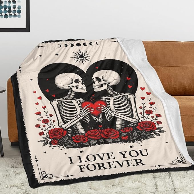 Printwoo Custom Blanket with Text Customized Blanket Happy Thows Personalized Blanket Customize Valentines Day Gifts for Mom Dad Couple Girlfriend Boyfriend Wife Husband
