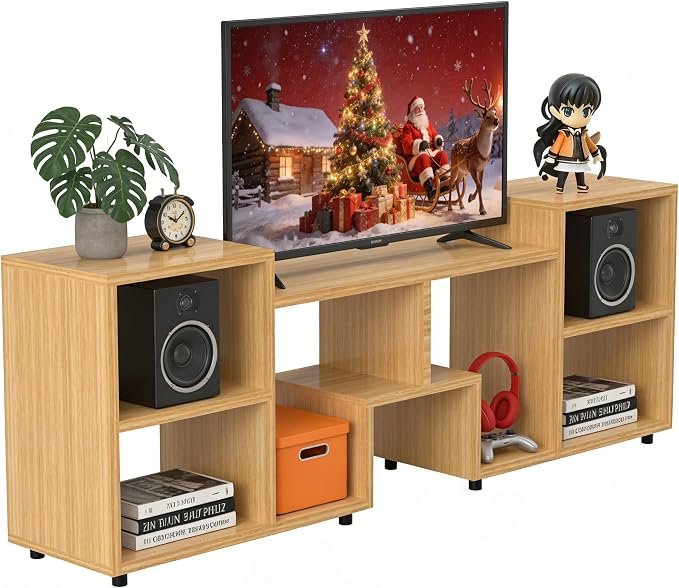 65 inch TV Stand, Entertainment Center with Storage Open Shelf, Mid Century Modern TV Stand, Media TV Consoles for Living Room/Bedroom/Sofa Cabinet, Large Capacity, Easy Installation - Walnut by ACOHOOKCommittedToProvidingCost-EffectiveProductsQualityServices