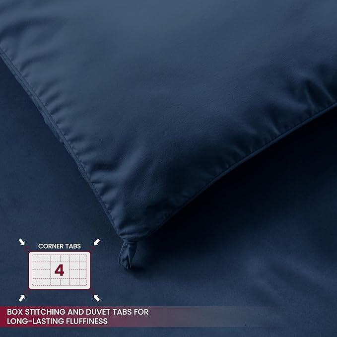 LUX Décor King Comforter – 102x90 Ultra-Soft Down Alternative Duvet Insert with Corner Tabs & Box Stitching, Hotel Quality Plush Microfiber Bedding, Oeko-TEX Certified - Navy Blue
