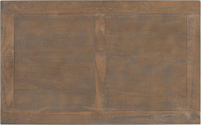 P PURLOVE Solid Wood Coffee Table, Modern Farmhouse Coffee Table/Center Table with Storage Rectangle for Living Room,Brown