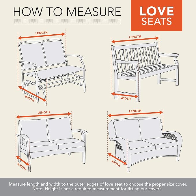 Modern Leisure Chalet Patio Loveseat Cover - Weather-Resistant Fabric - Outdoor Furniture Protection Perfect for Patio, Deck, and Porch - 57.5" L x 38" W x 38" H - Beige - Image 5