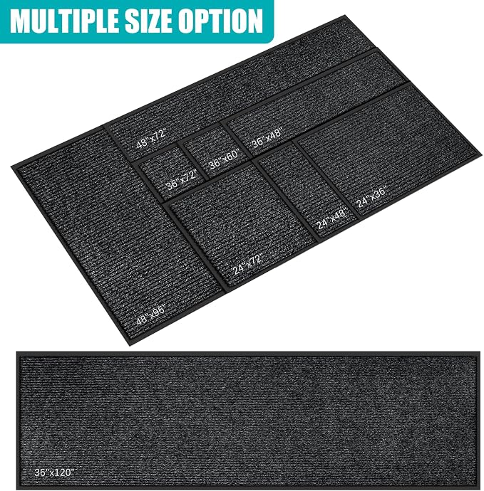 Azadx 2'x4' Indoor Outdoor Door Mat Heavy Duty Front Door Mat Ultra Absorbent Muddy Dirt Resist Welcome Door Mats Non-Slip Backing Entrance Mat for Home Commercial Outdoor Entrance Floor Mat - Image 5