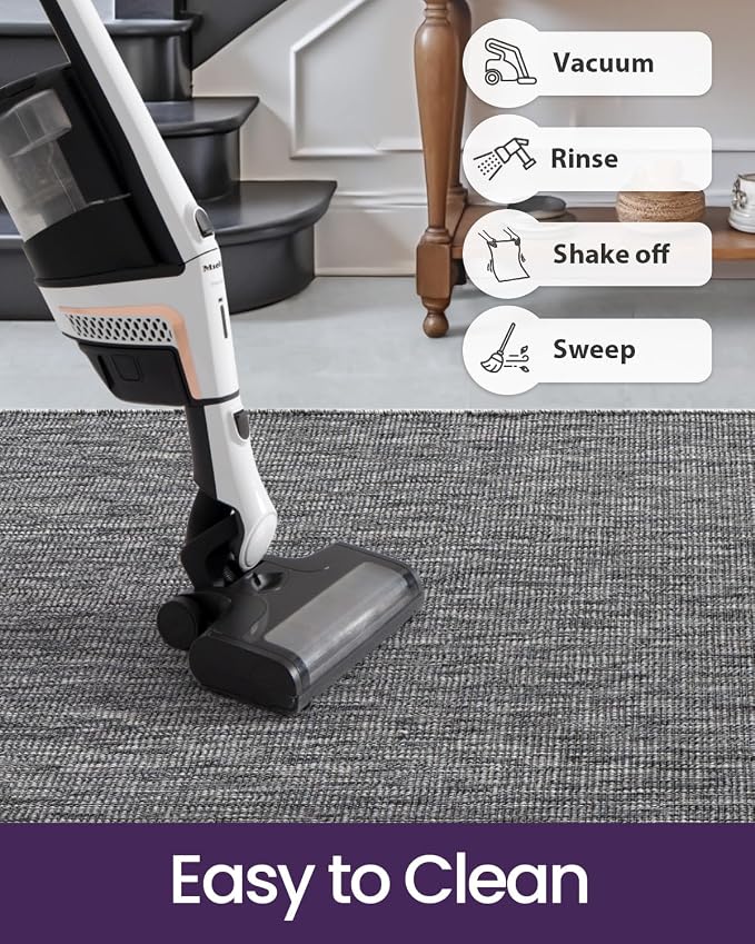 DEXI Hallway Runner Rug 3.3x12, Woven Braided Farmhouse Runner Carpet Indoor, Absorbent Thin Long Entryway Runners for Kitchen, Laundry Room, Patio Entrance, Dark Grey - Image 8