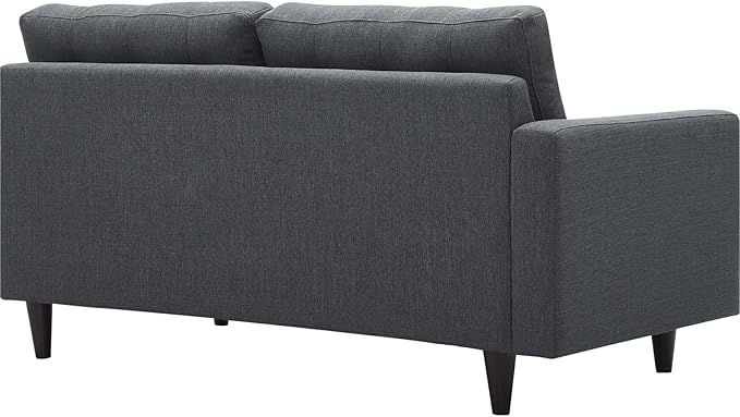 Modway Empress Mid-Century Modern Upholstered Fabric Left-Facing Loveseat In Gray