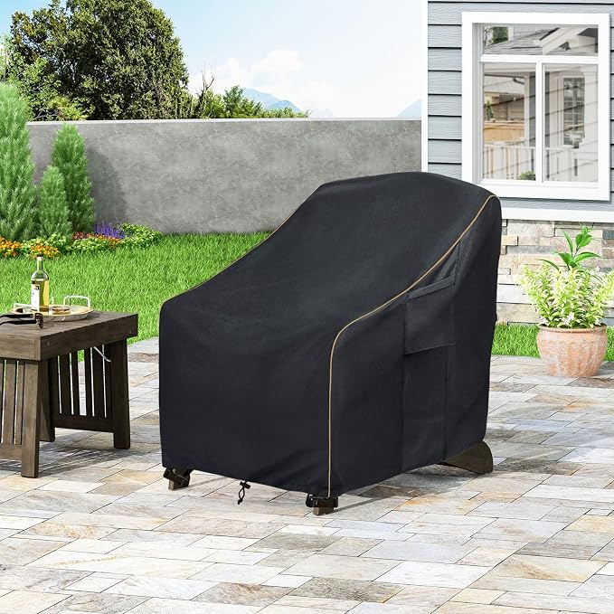 Patio Adirondack Chair Cover 2 Pack,Waterproof Heavy Duty Outdoor Chair Covers,Patio Adirondack Chair Cover for Outdoor Chair,(30W x 34 D x 36 H inches),Black - Image 6