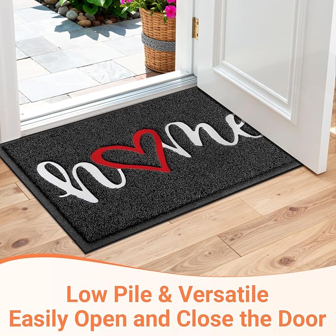 StepLively Door Mat Home Welcome Mats Outdoor and Indoor, Heavy-Duty Low-Profile Non-Slip Front Welcome Mat for Home Entrance, Outside Entry, Yard, Floor, Patio, Ideal (35''x24'', Black) - Image 6