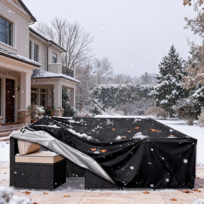 Patio Furniture Covers Waterproof,Heavy Duty Outdoor Furniture Covers, Rectangle Patio Table Cover Fits 5-8Piece Sectional Set Outdoor Chair Couch Table Sets (126" L x 63" W x 28" H) - Image 8