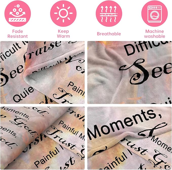 Christian Faith Inspirational Soft Throw Blanket - Religious and Spiritual Gift for Women/Men, Adults/Kids - Personalized 40"x60"