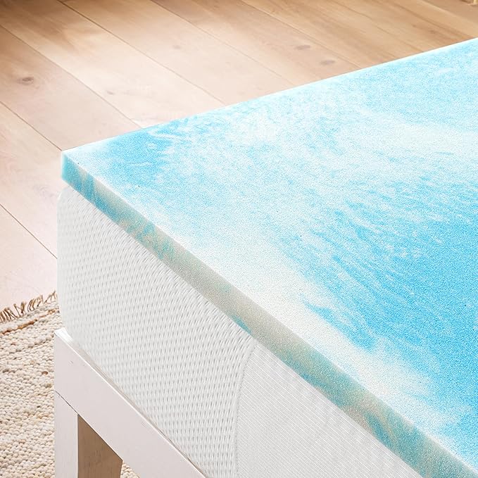 Best Price Mattress 1.5 Inch Swirl Gel AeroBreeze Cooling Air Flow Memory Foam Mattress Topper, Dorm Essentials, Full