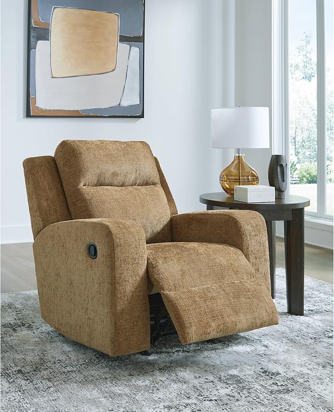 Signature Design by Ashley Kanlow Modern Manual Rocker Recliner, Light Brown
