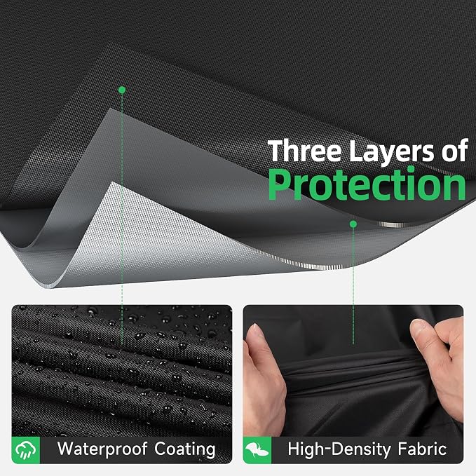 MR.COVER 3-Seater Outdoor Couch Cover, Patio Furniture Covers Waterproof, Fits up to 88W x 40D x 35H inches, with Air Vent and Handles, Black - Image 3